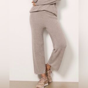 Barefoot Dreams Cozy Chic Ultra Lite Lounge Preppy Neutral Wide Leg Ankle Pant S